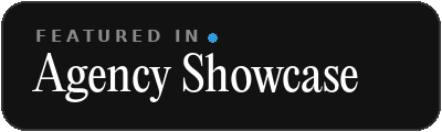 Featured in Agency Showcase badge, dark version