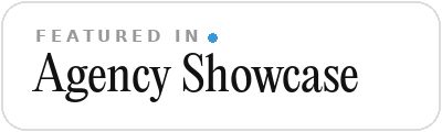 Featured in Agency Showcase badge, light version