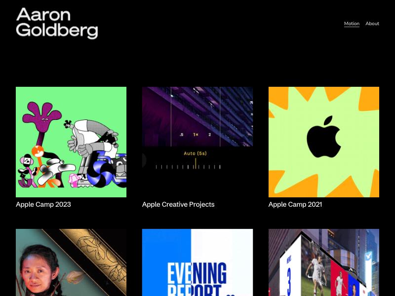 Aaron Goldberg — Motion Designer portfolio website