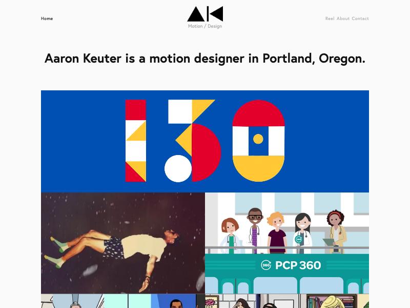 Aaron Keuter — Motion Designer portfolio website