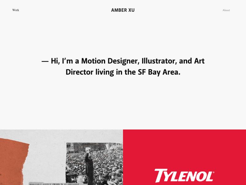 Amber Xu — Art Director portfolio website