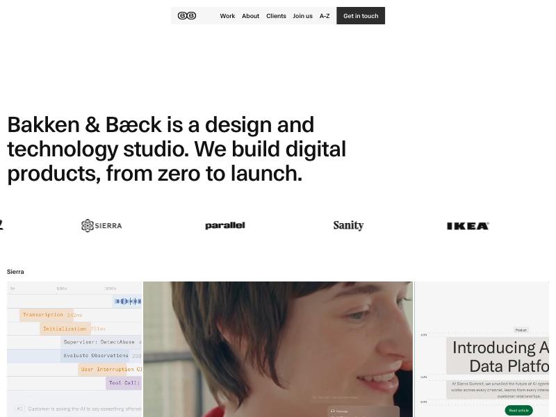 Bakken & Bæck agency website (bakkenbaeck.com)