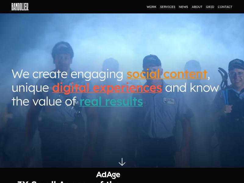 Bandolier Media agency website (bandoliermedia.com)