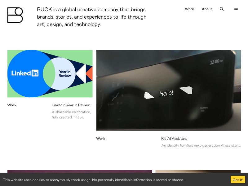 Buck agency website (buck.co)