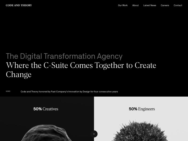 Code and Theory agency website (codeandtheory.com)