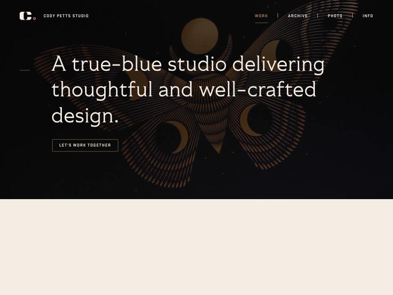 Cody Petts, Designer portfolio website