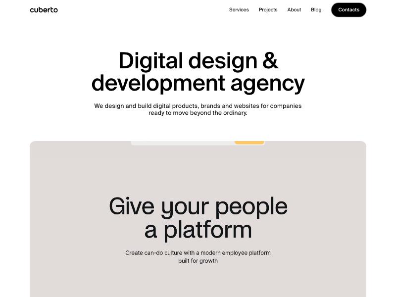 Cuberto agency website (cuberto.com)