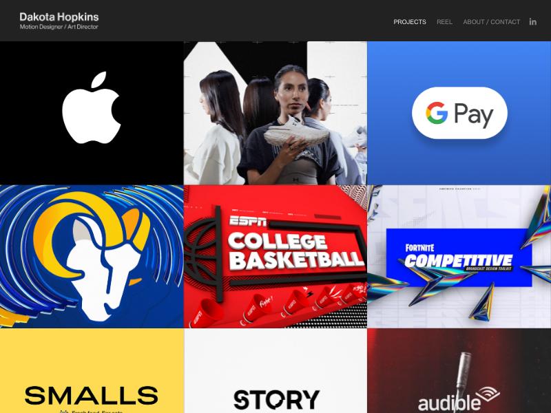 Dakota Hopkins — Motion Designer portfolio website