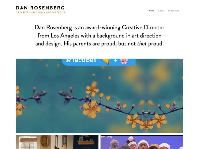 Dan Rosenberg, Creative Director portfolio website