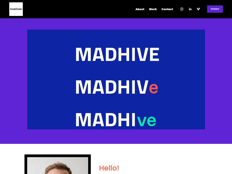 David Foster — Motion Designer portfolio website