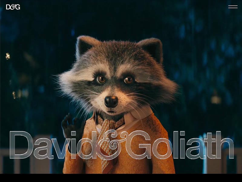David&Goliath agency website (dng.com)