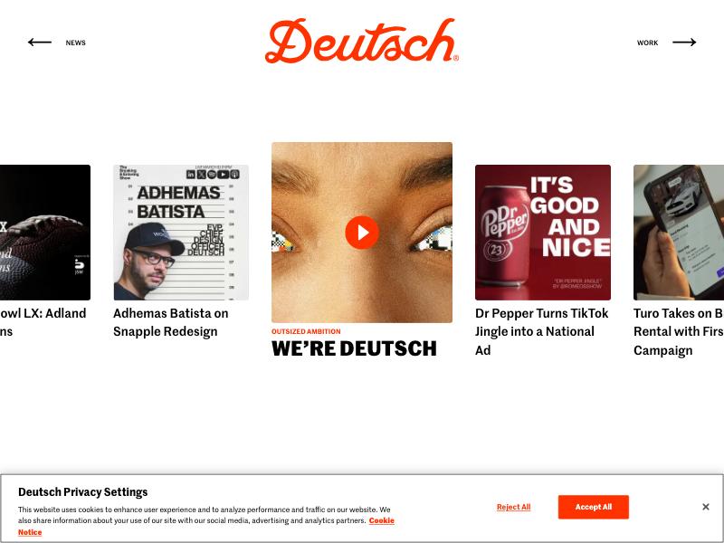 Deutsch LA agency website (deutschla.com)