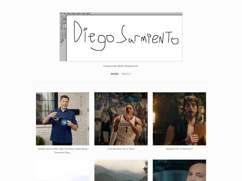 Diego Sarmiento, Copywriter portfolio website