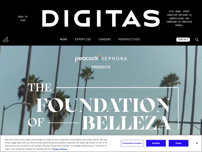 Digitas agency website (digitas.com)