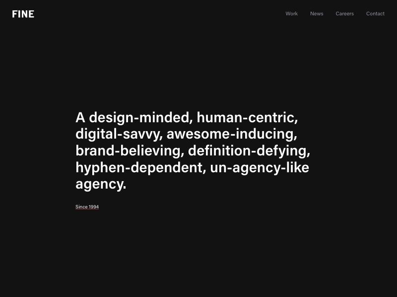 FINE agency website (wearefine.com)