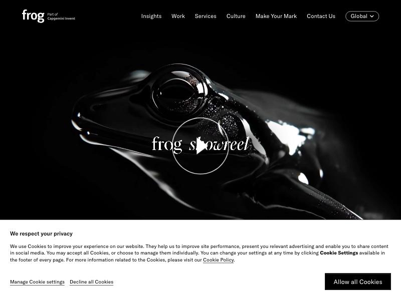 Frog agency website (frog.co)