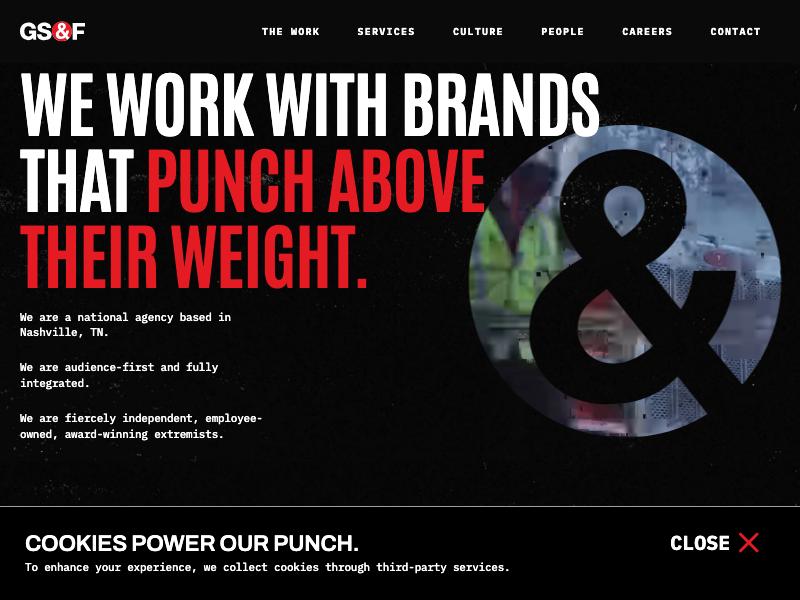 GS&F agency website (gsandf.com)