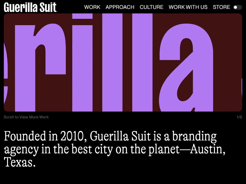 Guerilla Suit agency website (guerillasuit.com)