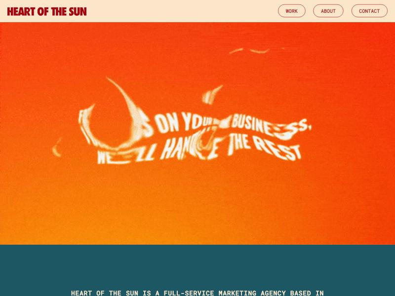Heart of the Sun agency website (heartofthesun.co)