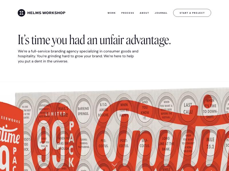 Helms Workshop agency website (helmsworkshop.com)