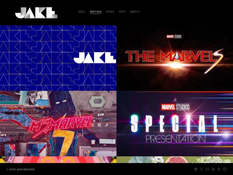 Jake Mathew — Motion Designer portfolio website