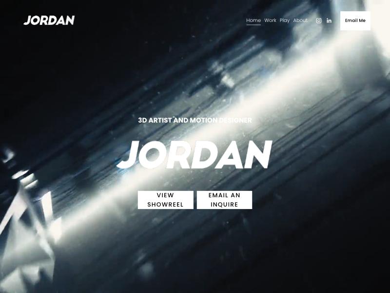 Jordan McBarnett, 3D Artist portfolio website
