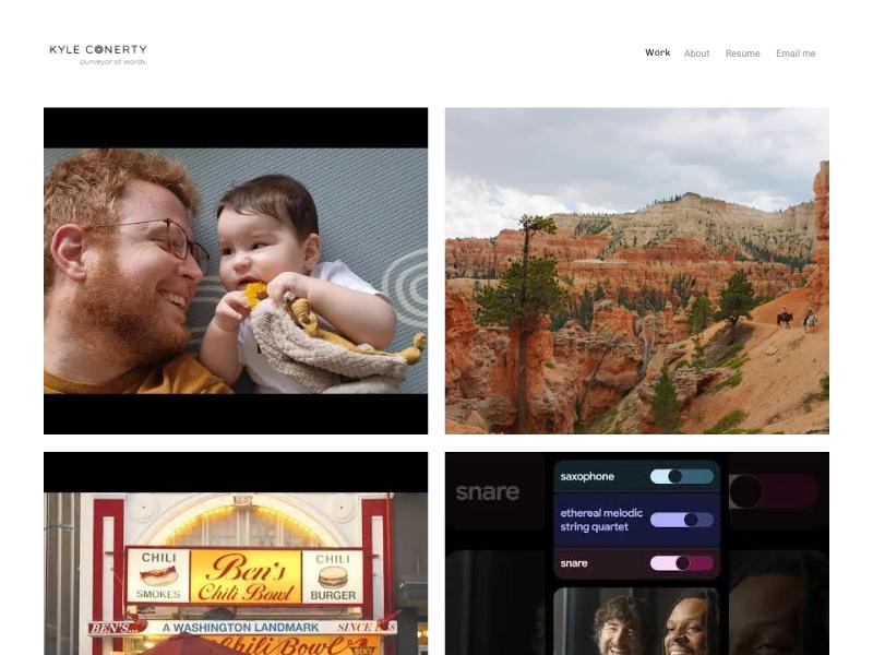 Kyle Conerty — Copywriter portfolio website