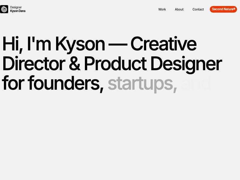 Kyson Dana — Art Director portfolio website