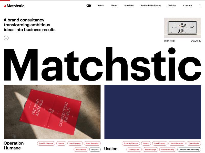 Matchstic agency website (matchstic.com)