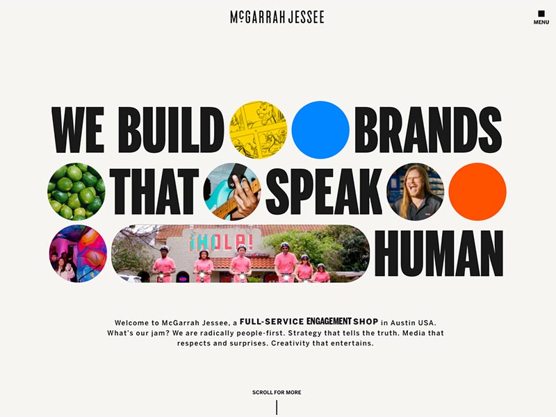 McGarrah Jessee agency website (mcj.co)