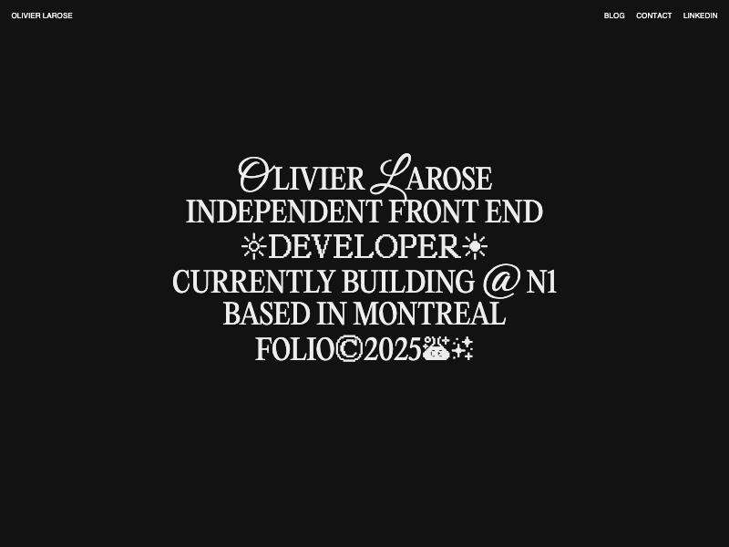 Olivier Larose — Developer portfolio website
