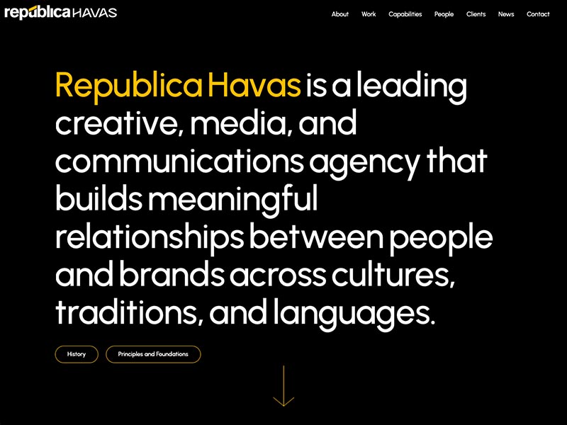 Republica Havas agency website (republicahavas.com)