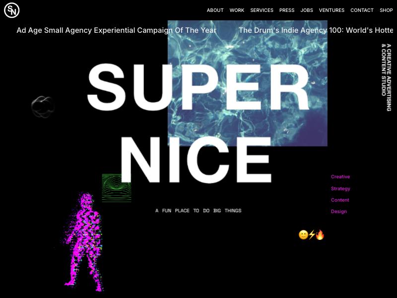 Super Nice agency website (superniceagency.com)