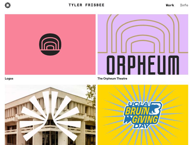 Tyler Frisbee, Designer portfolio website