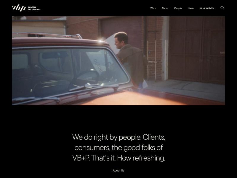 Venables Bell & Partners agency website (venablesbell.com)