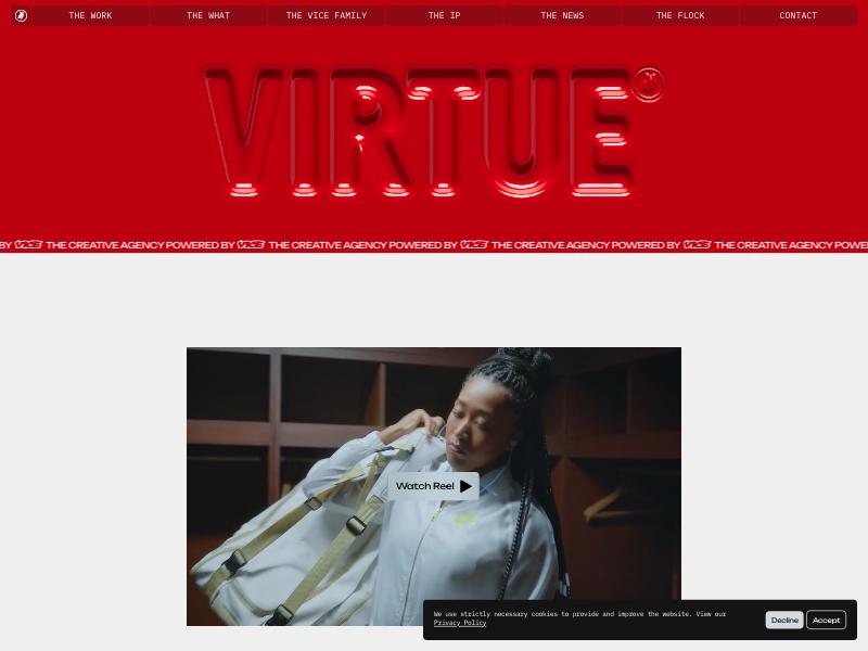 Virtue agency website (virtueworldwide.com)