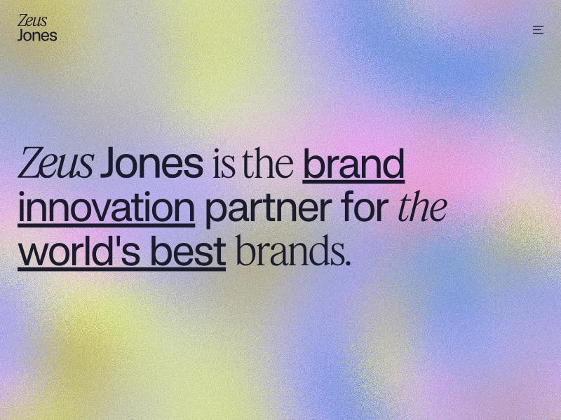 Zeus Jones agency website (zeusjones.com)